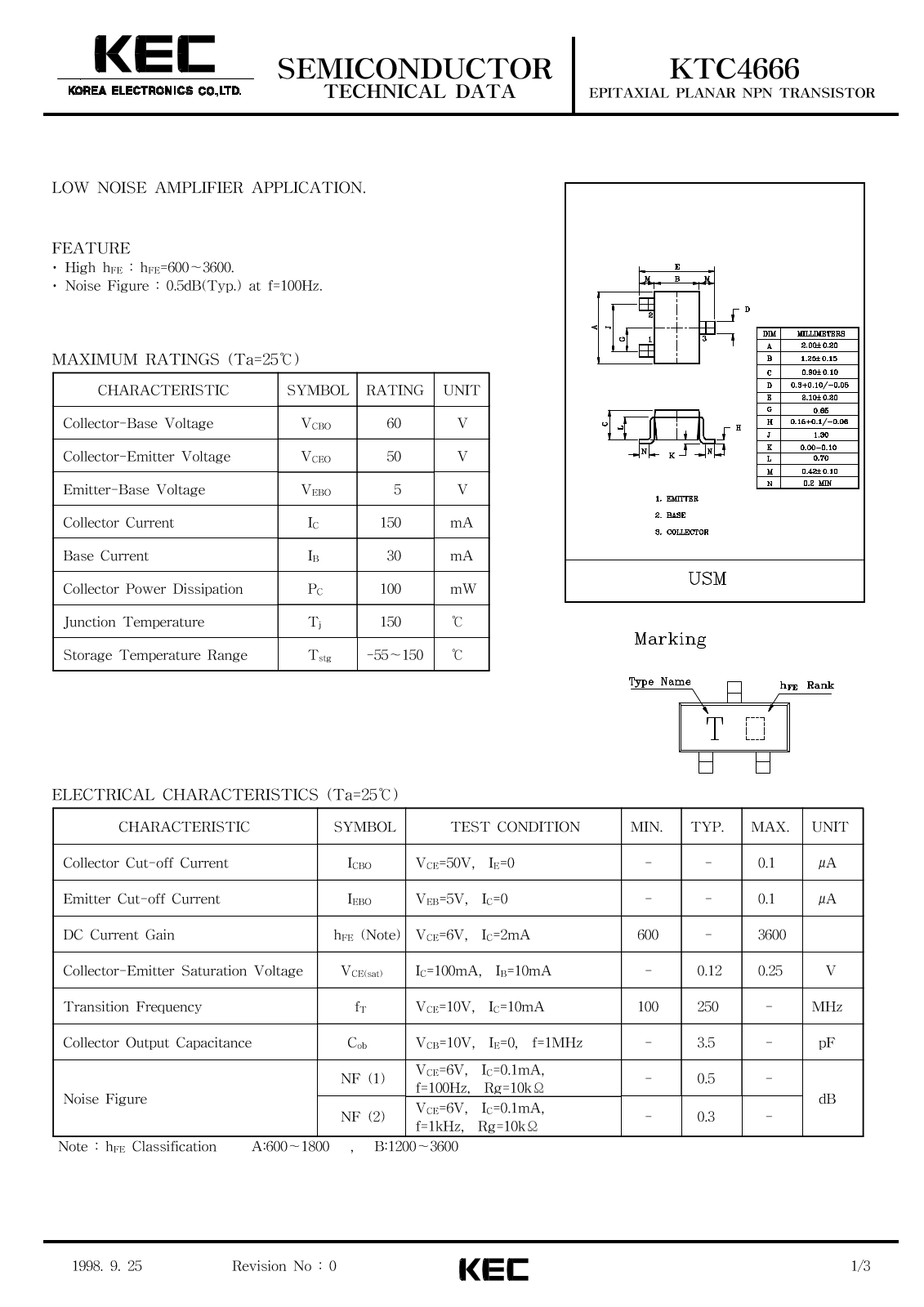 KEC KTC4666 Datasheet