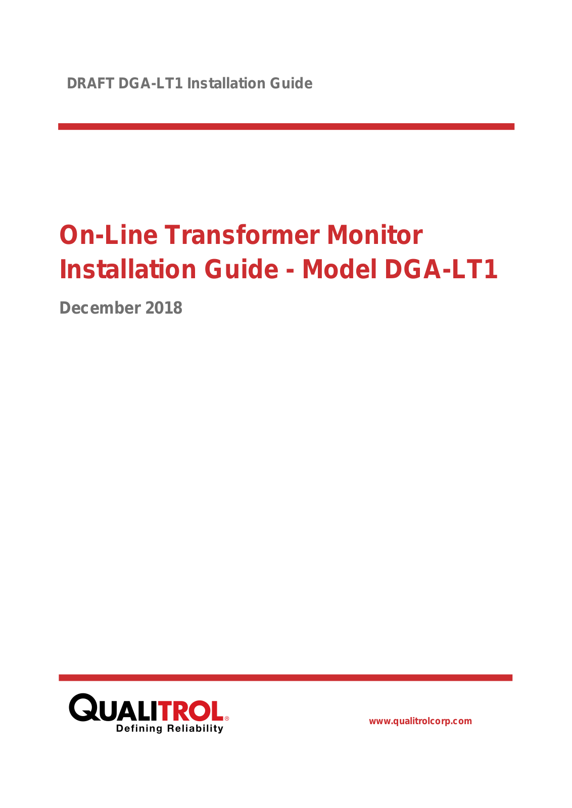 Qualitrol DGALT1100 User Manual