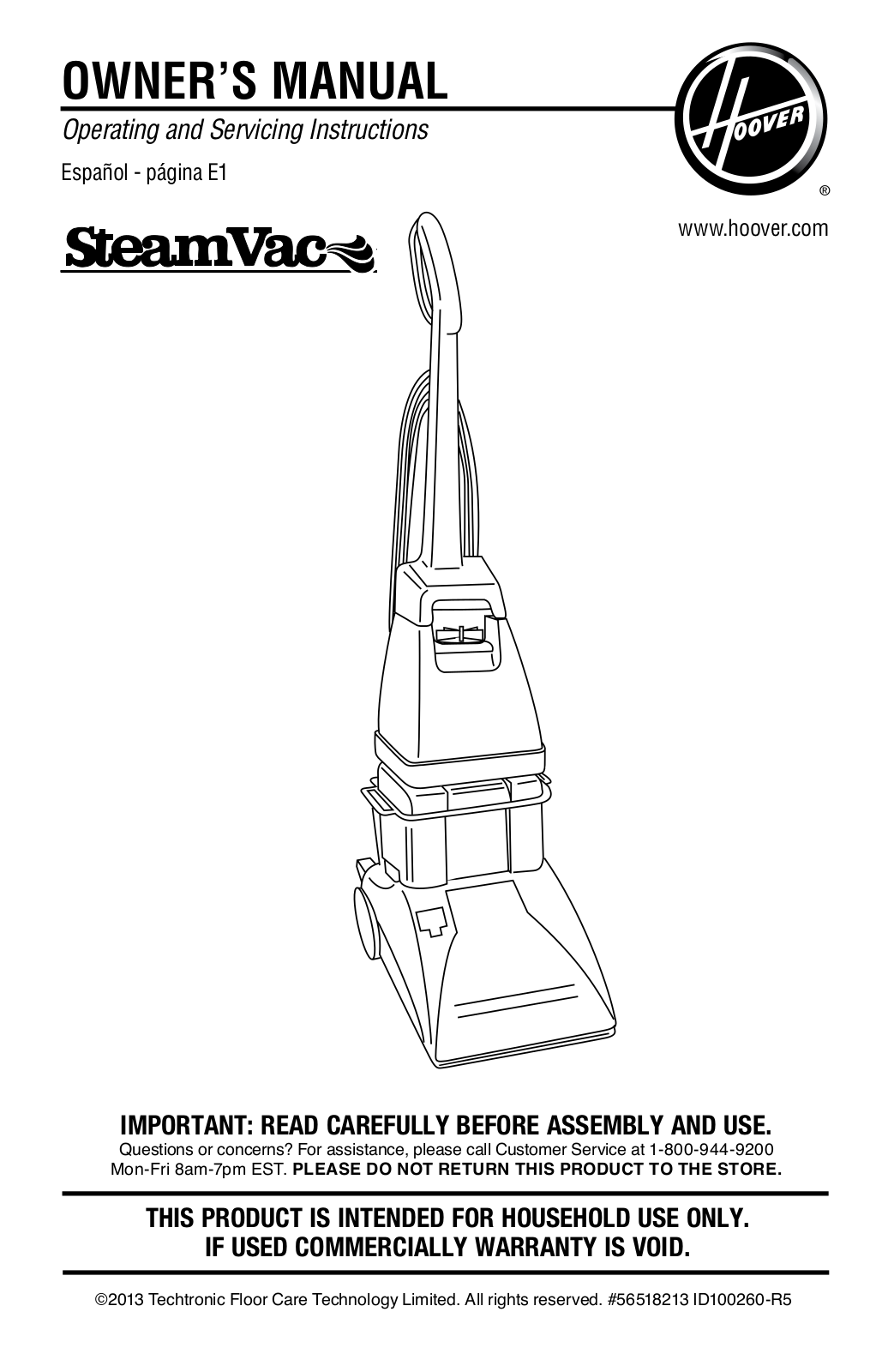 Hoover FH50021 Owners Manual