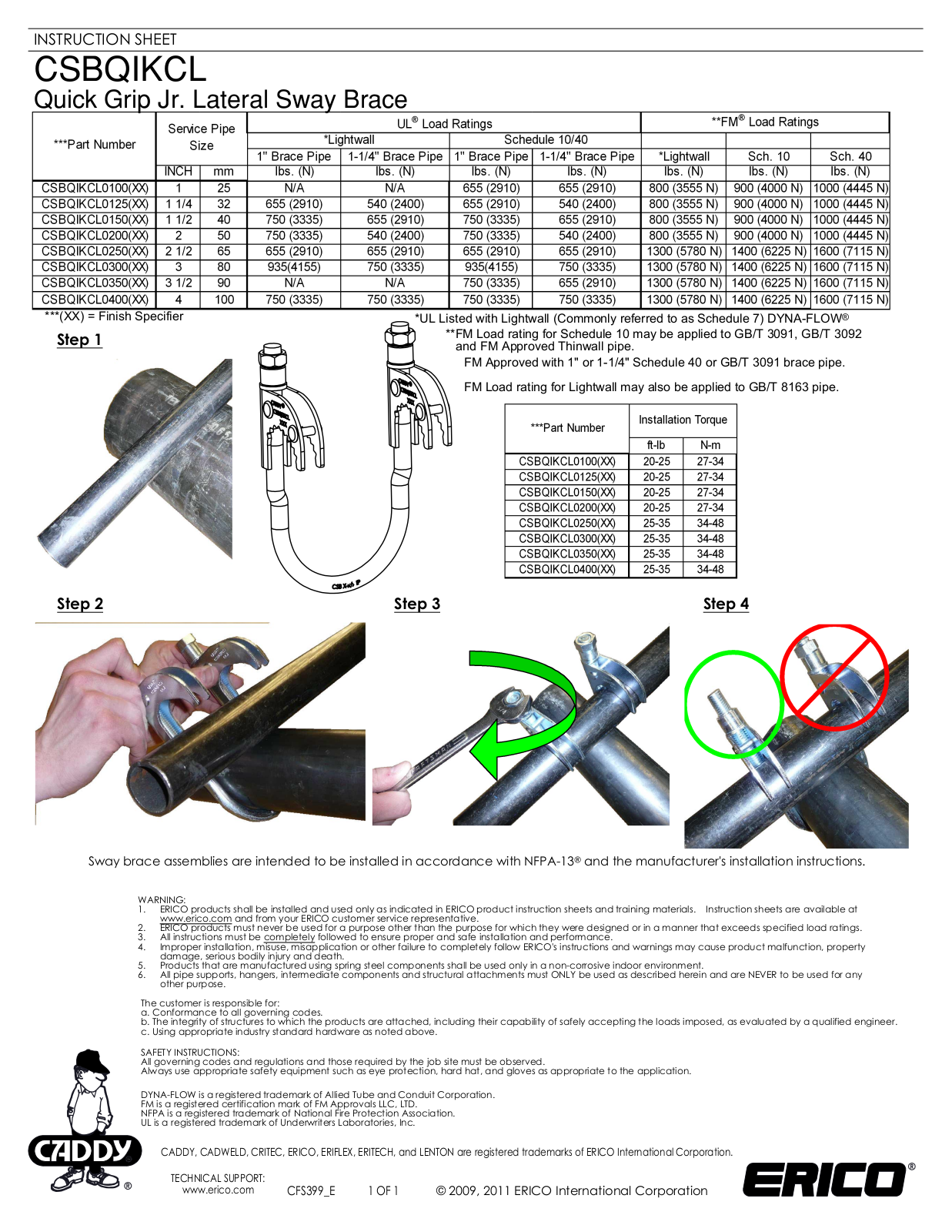 ERICO CSBQIKCL User Manual