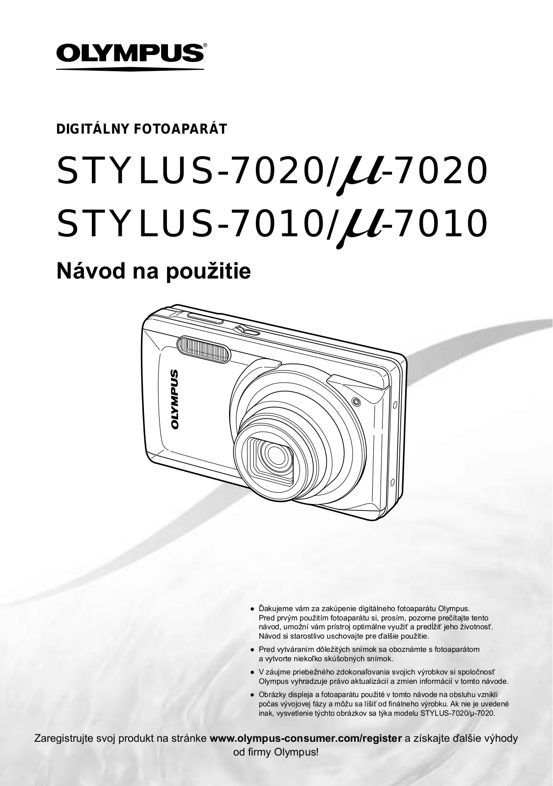 Olympus STYLUS-7020, µ-7020, STYLUS-7010, µ-7010 User Manual