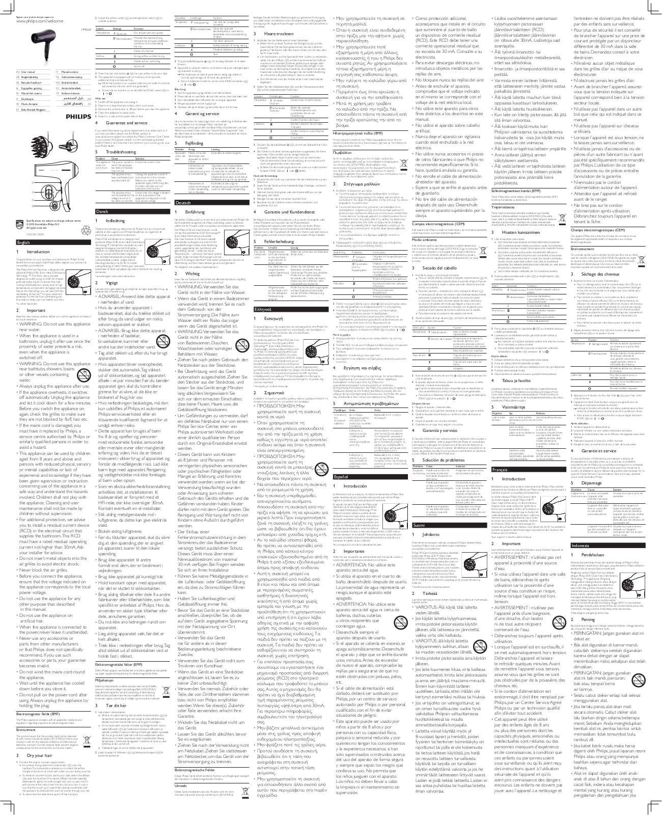 Philips HP8260 User Manual