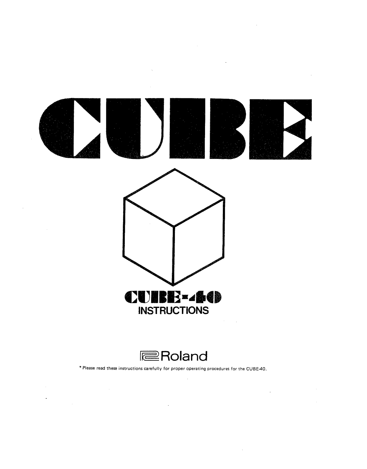 Roland CUBE 40 Service Manual