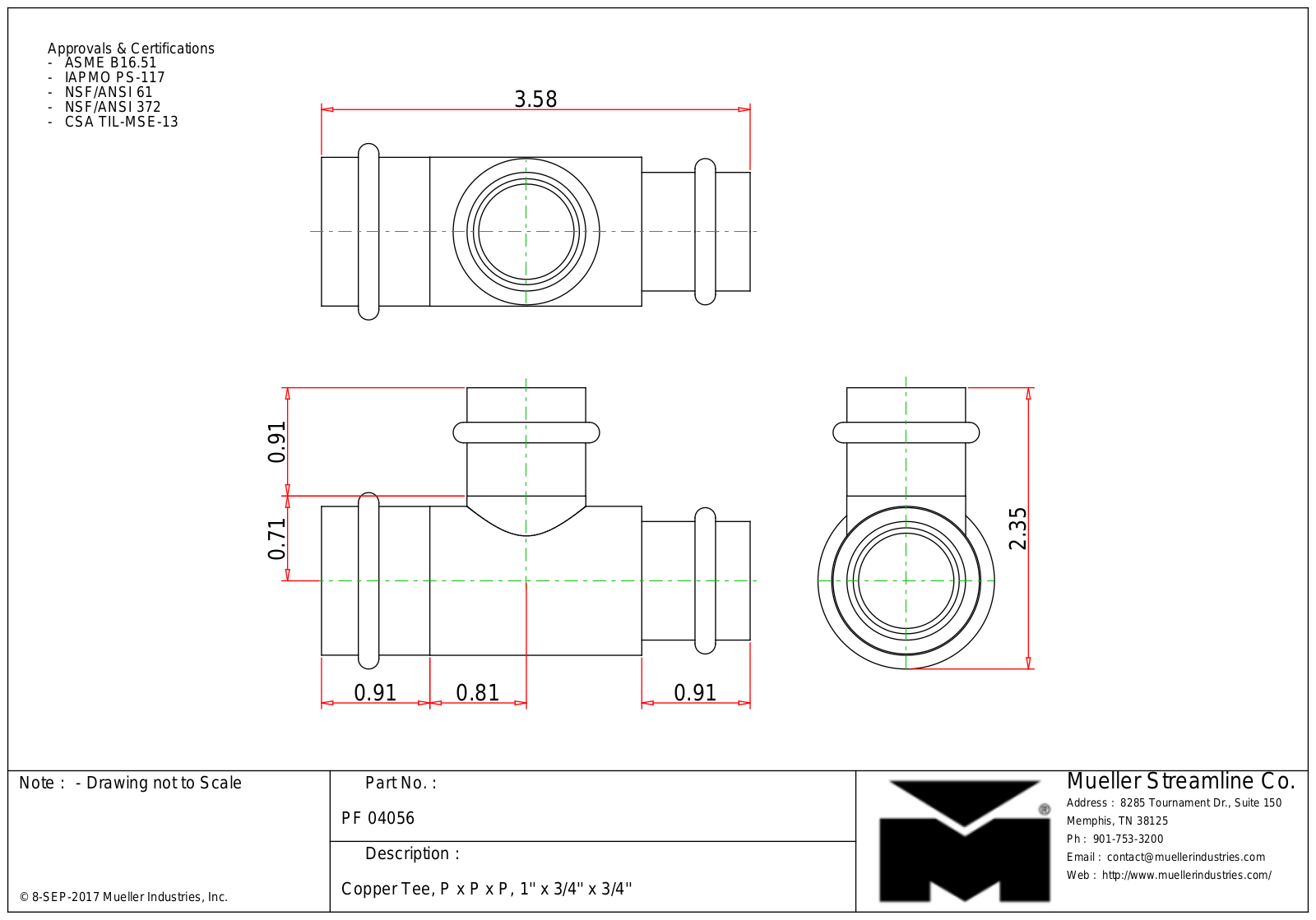 Mueller Streamline PF 04056 Cad Drawing - ManualMachine.com