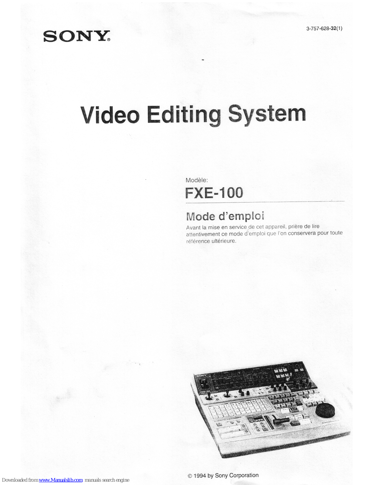 Sony FXE-100 User Manual - ManualMachine.com