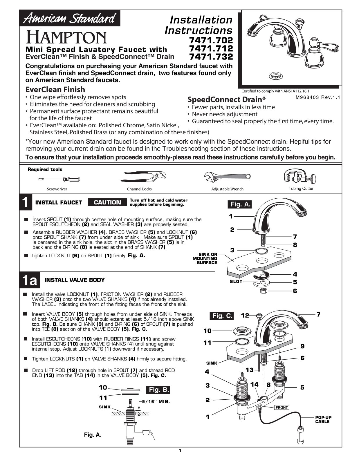 American Standard 7471.702 User Manual