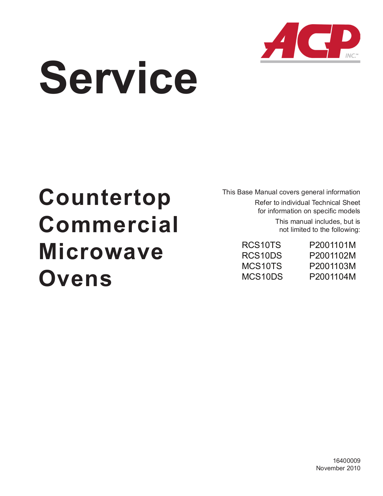 Amana Menumaster MCS10DS SERVICE MANUAL