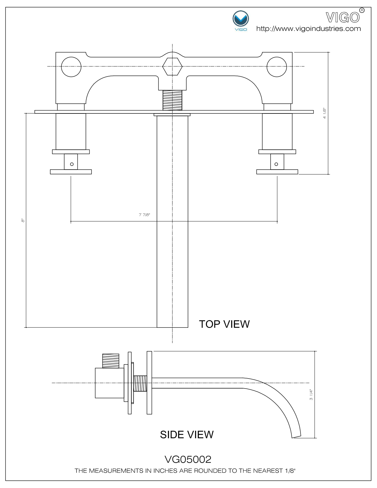 Vigo VG05002ARB2 Installation Manual