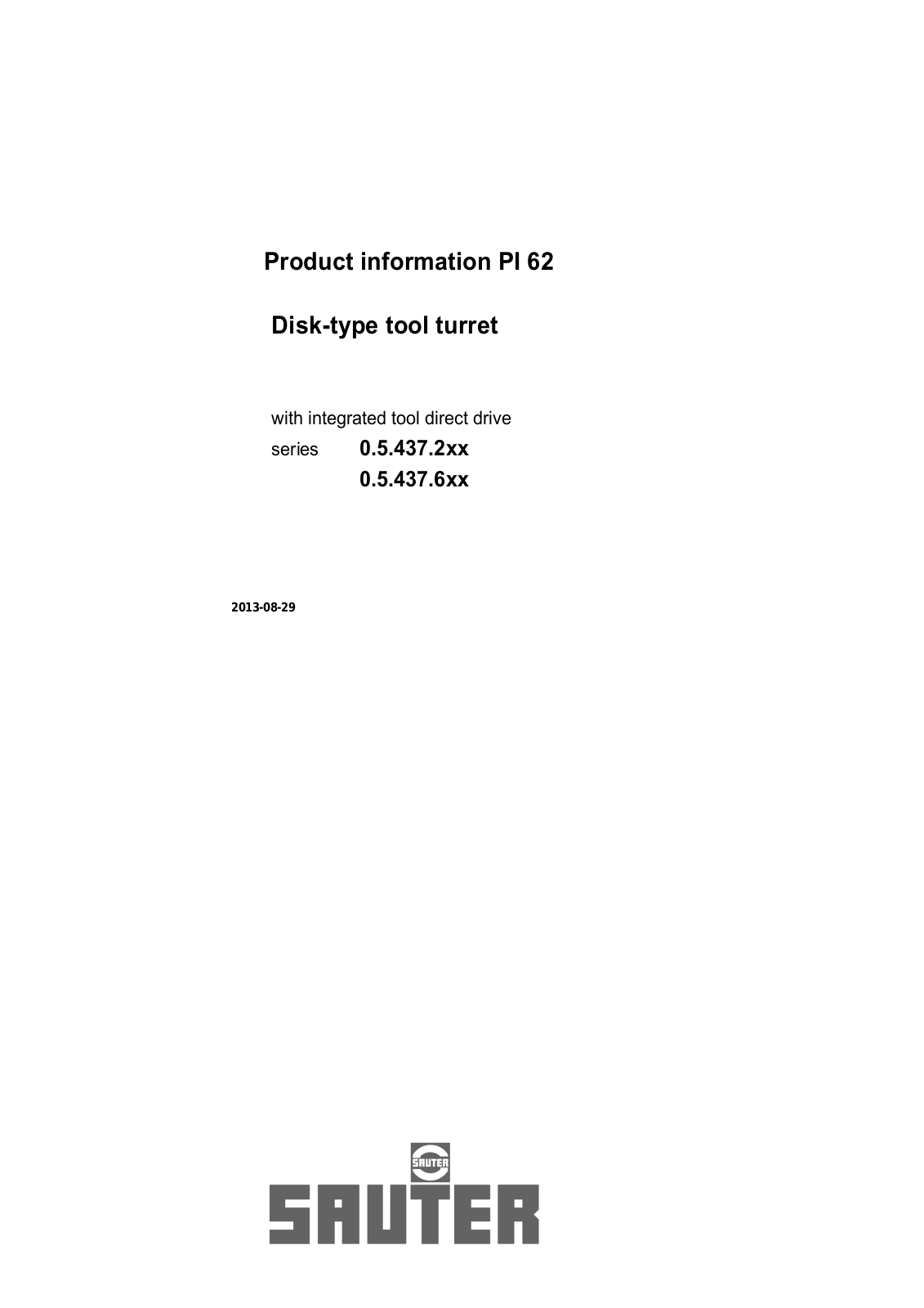 sauter PI 62 User Manual