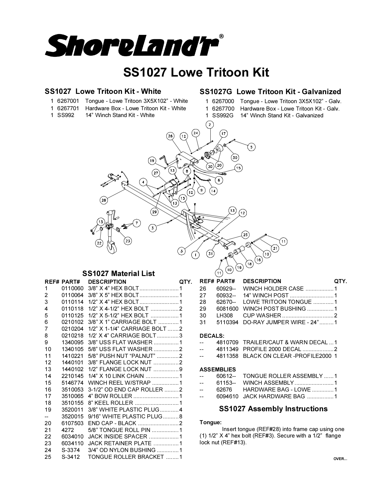 ShoreLand'r SS1027 User Manual