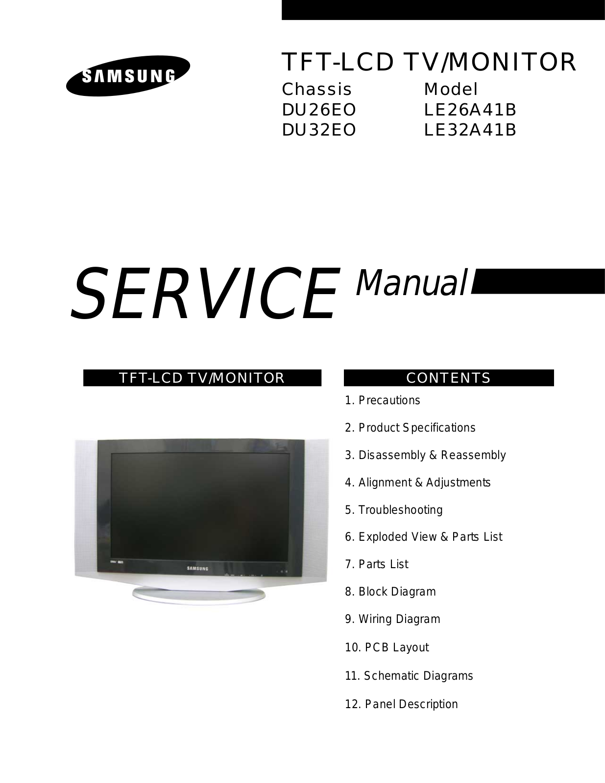 Samsung LE26A41B, LE32A41B Service manual