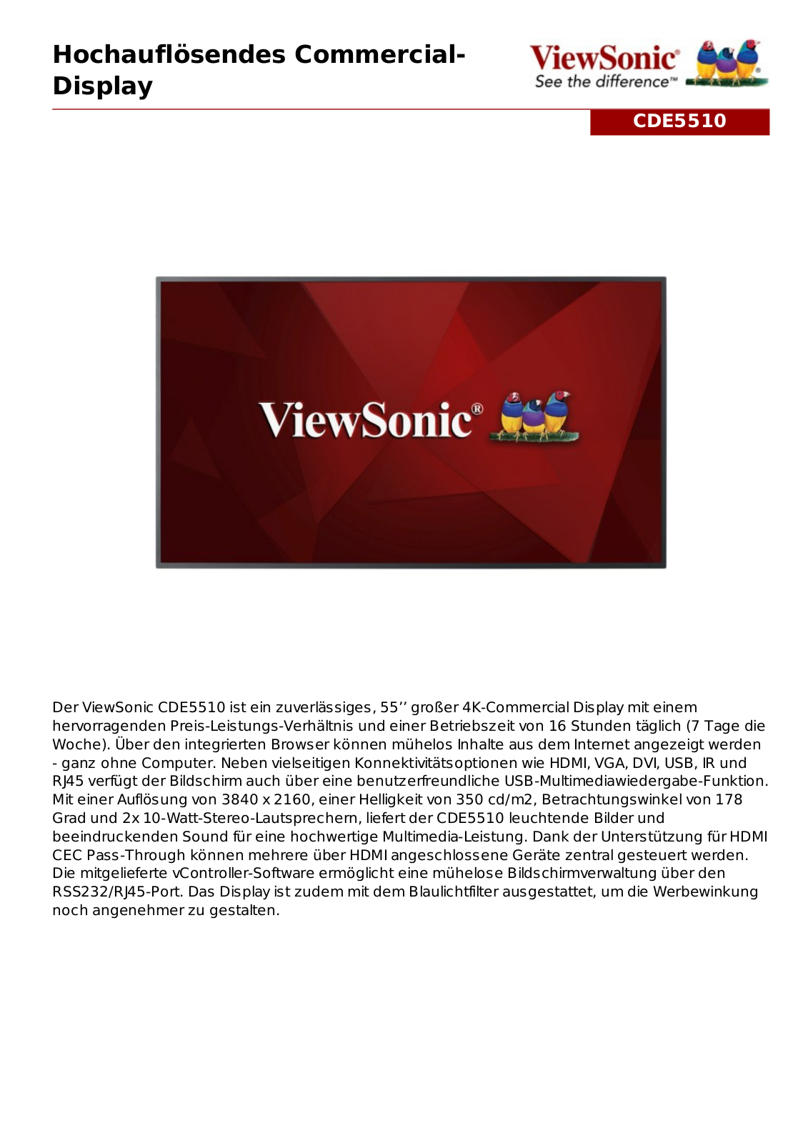 ViewSonic CDE5510 User Manual