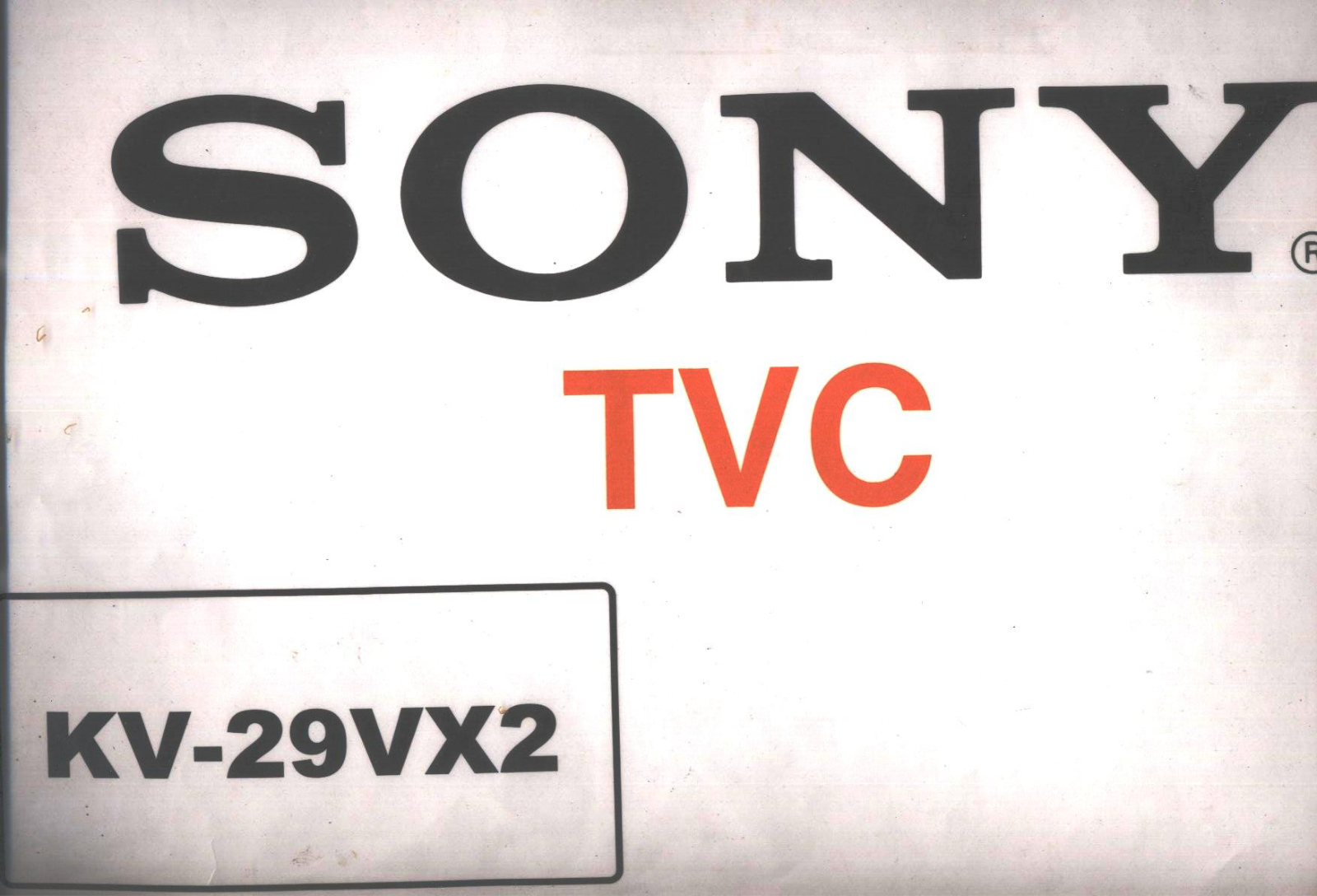 Sony KV-29VX2, KV-34T80 Schematic