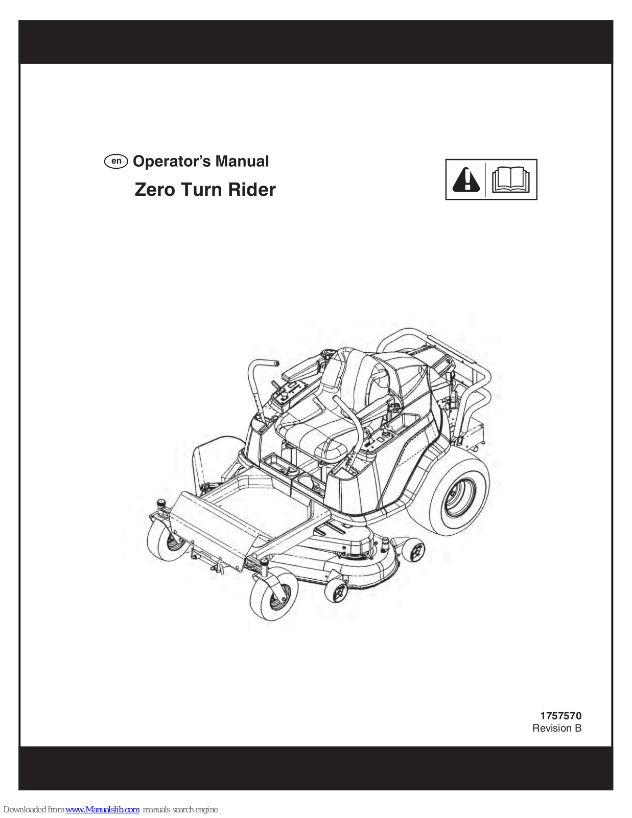 Briggs & Stratton Zero Turn Rider Operator's Manual