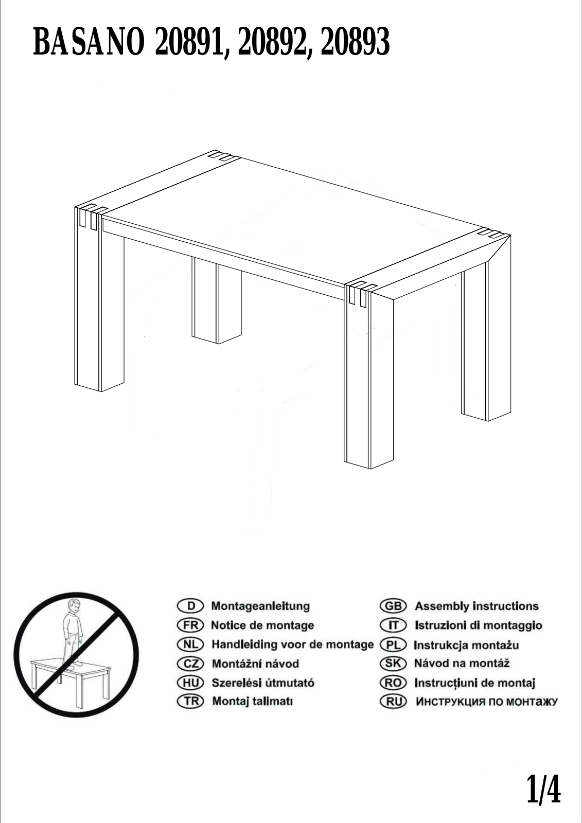 Home affaire Basano 20891, Basano 20892, Basano 20893 Assembly instructions