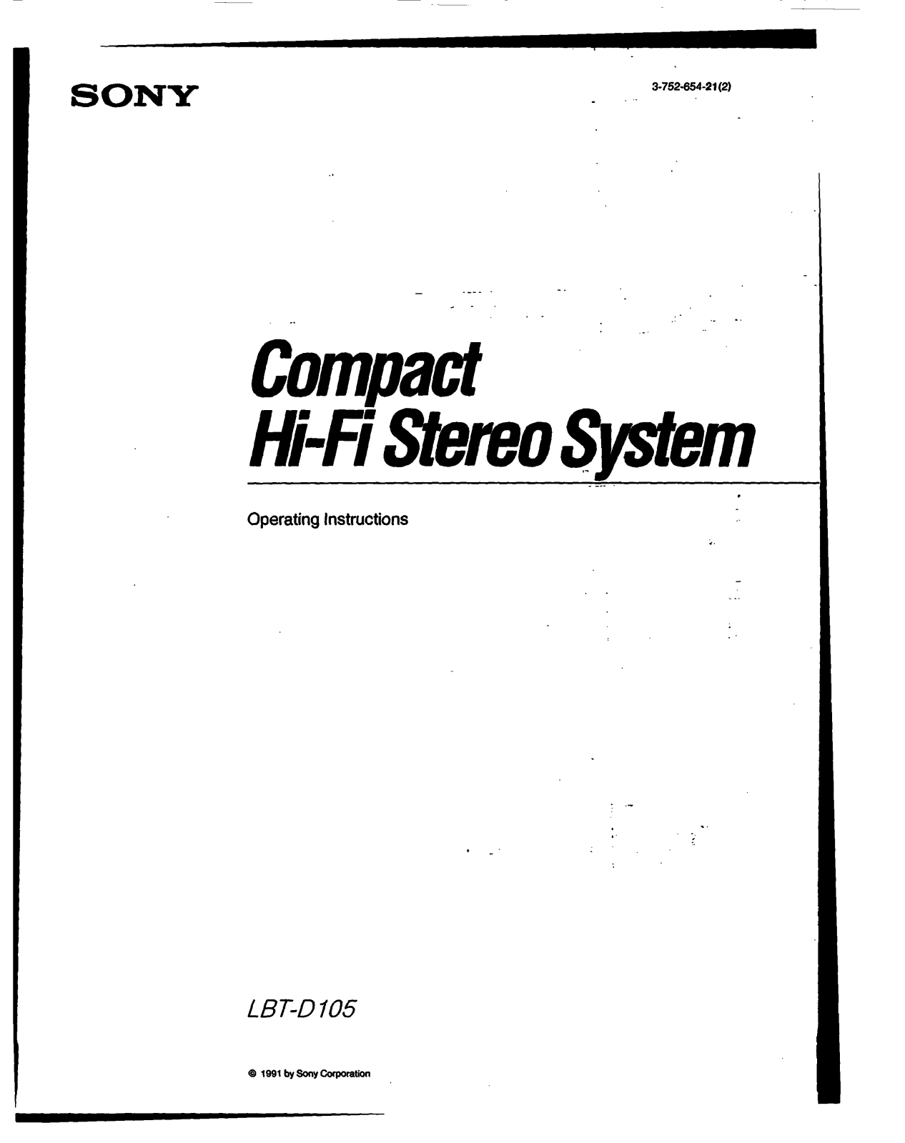 Sony LBT-D105 Operating Instructions