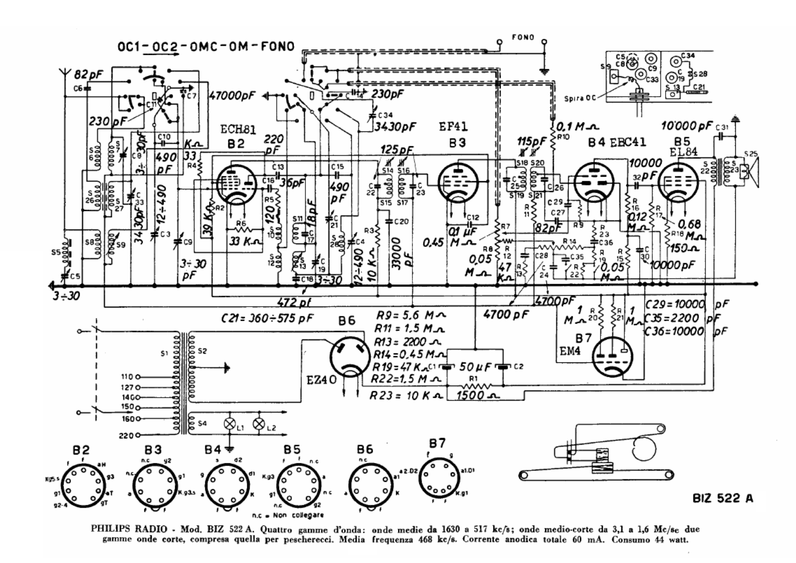 Philips biz522a schematic