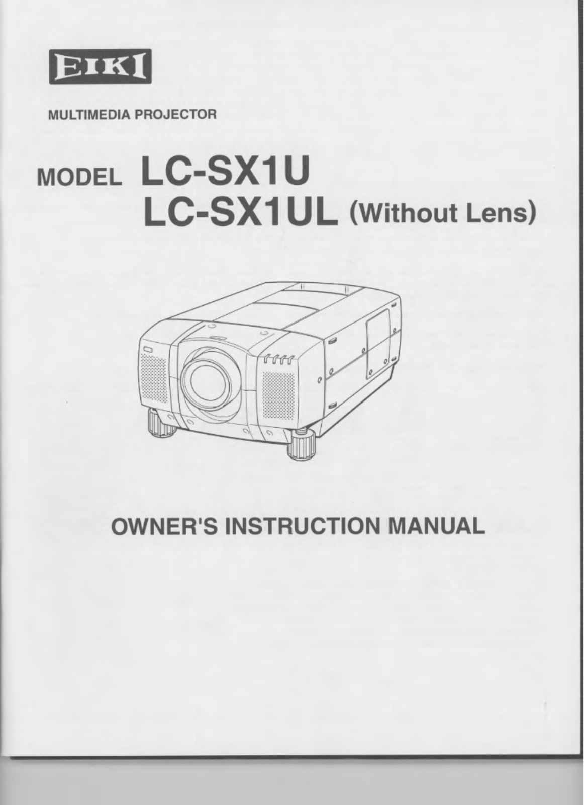 EIKI LC-SX1UL User Manual