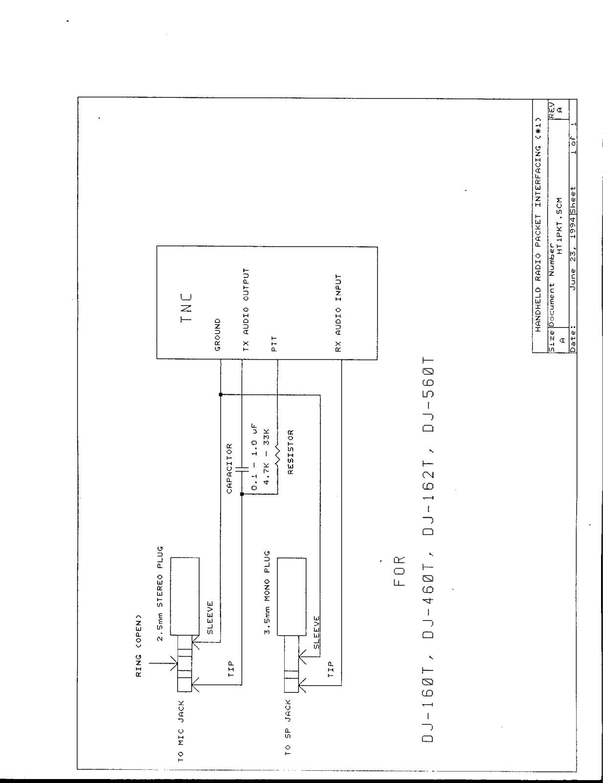 Alinco DJ-460T, DJ-160T, DJ-162T, DJ-560T Data Sheet