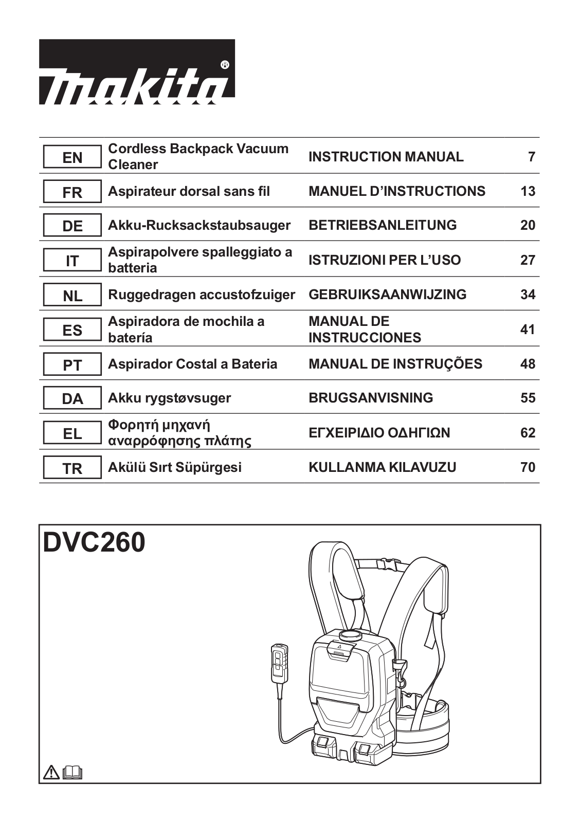 Makita DVC260 User manual