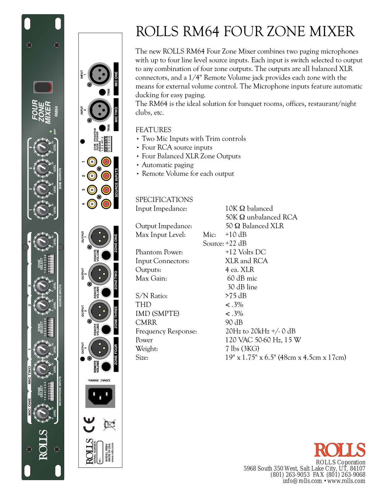 Rolls RM64 User Manual