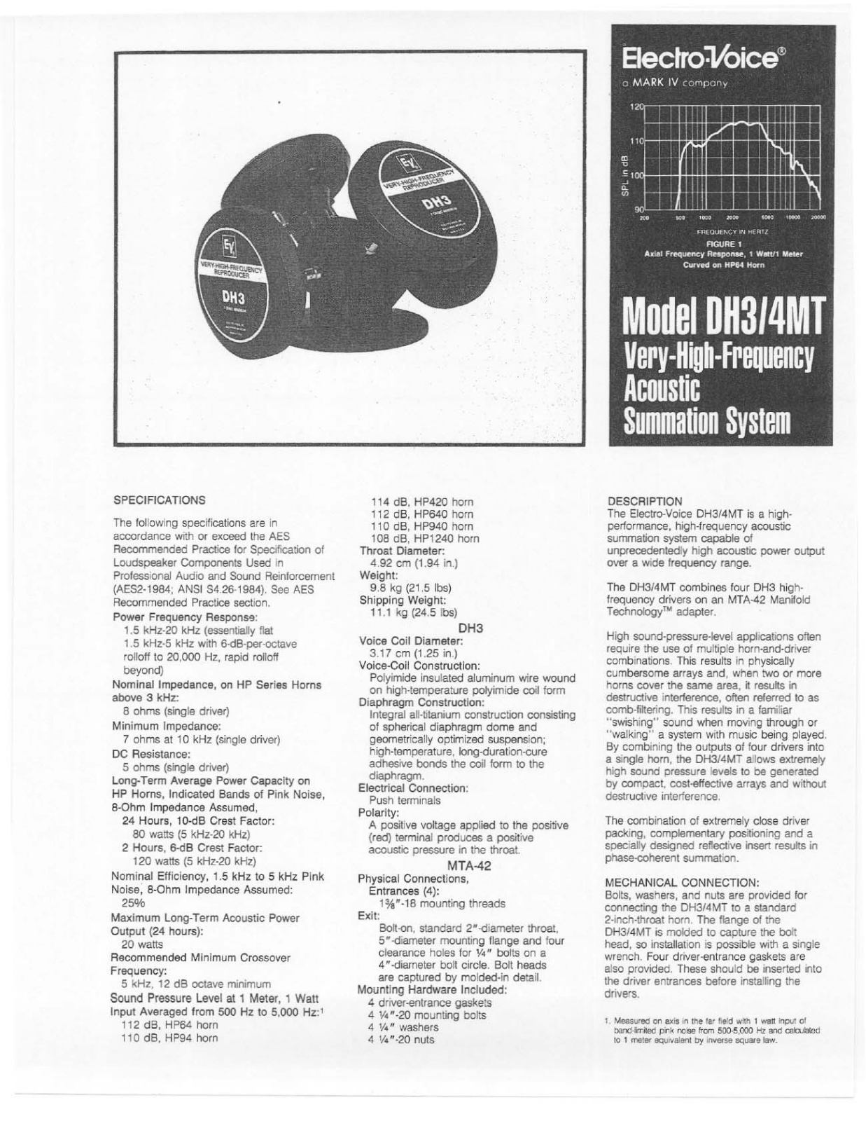 Electro-voice DH3-4MT User Manual