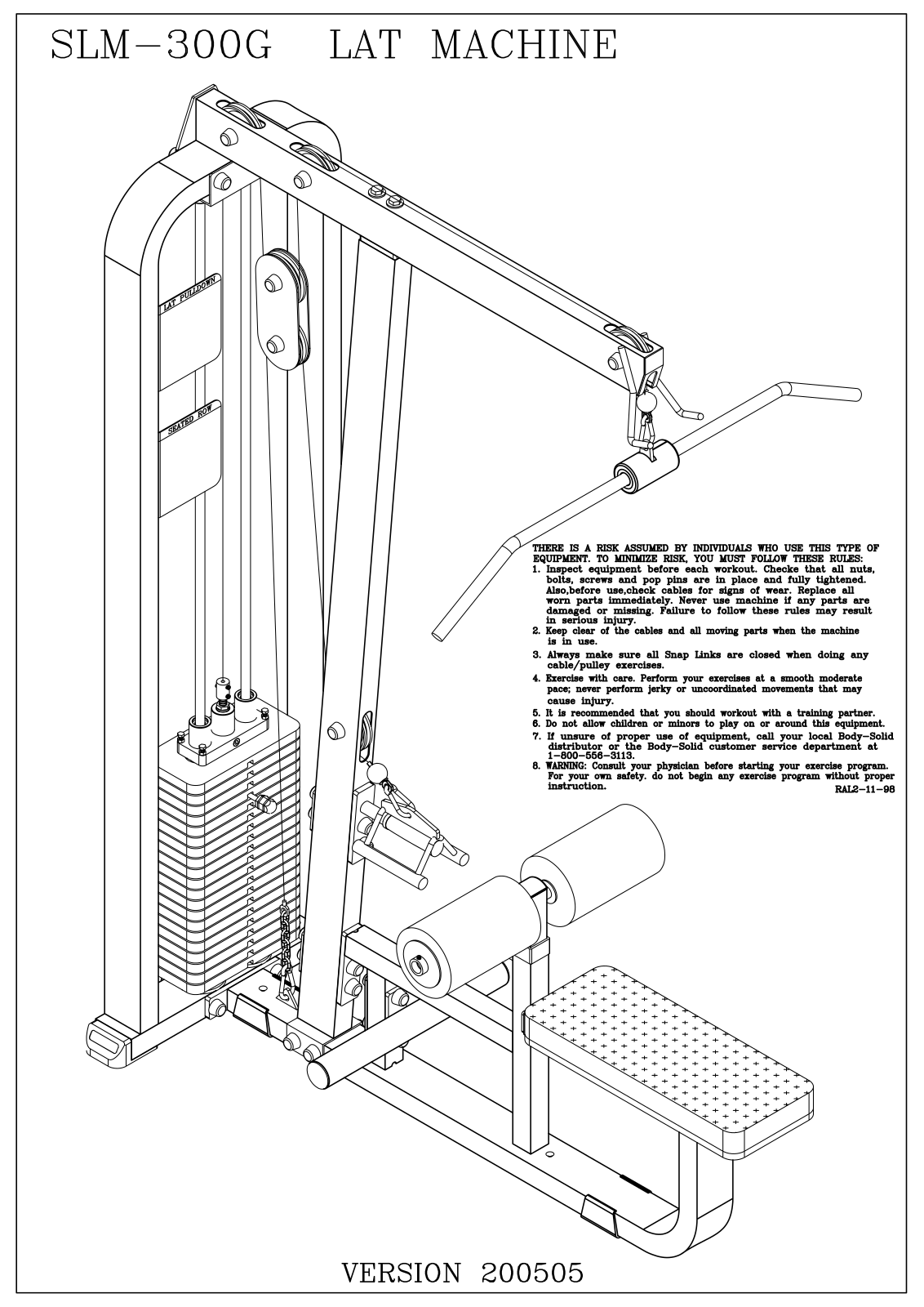 Body Solid SLM300G3 User Manual