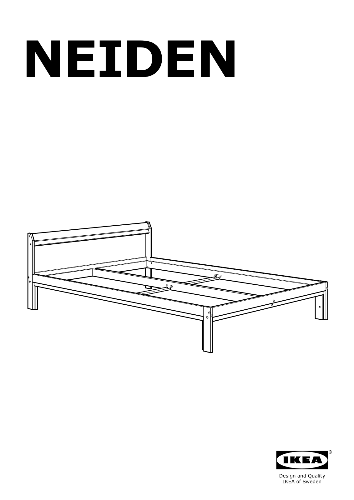 IKEA NEIDEN bed frame Assembly Instruction