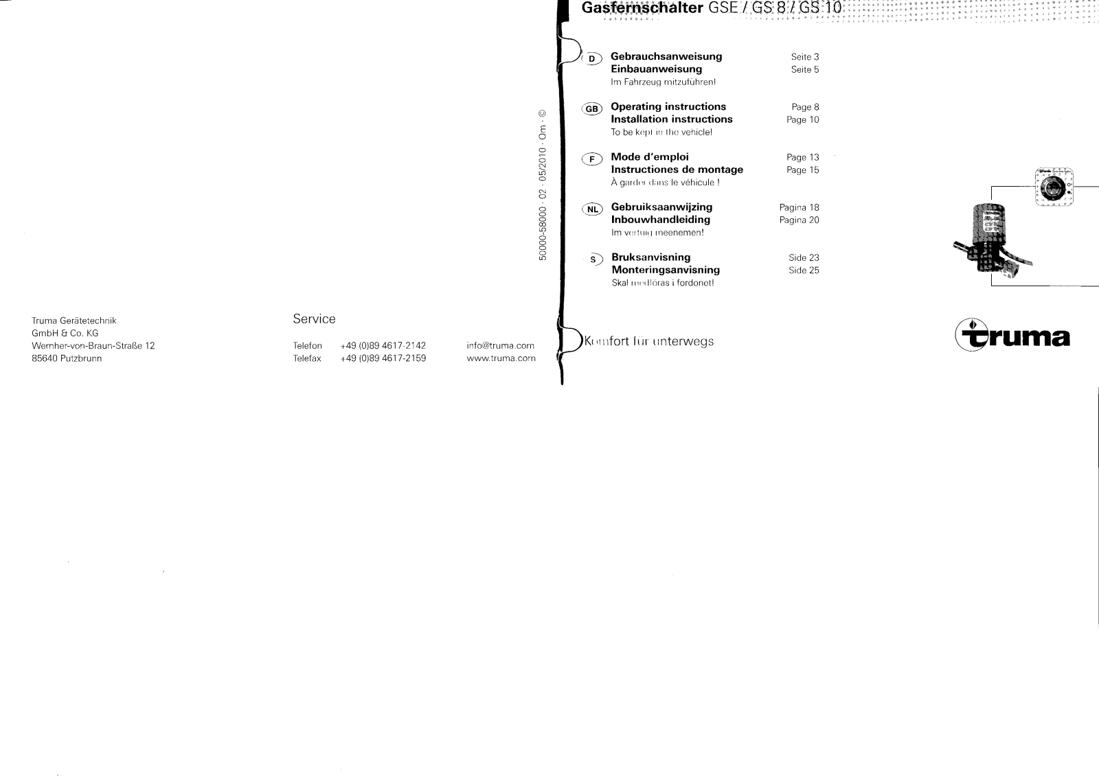 TRUMA GS 8, GS 10 User guide - ManualMachine.com