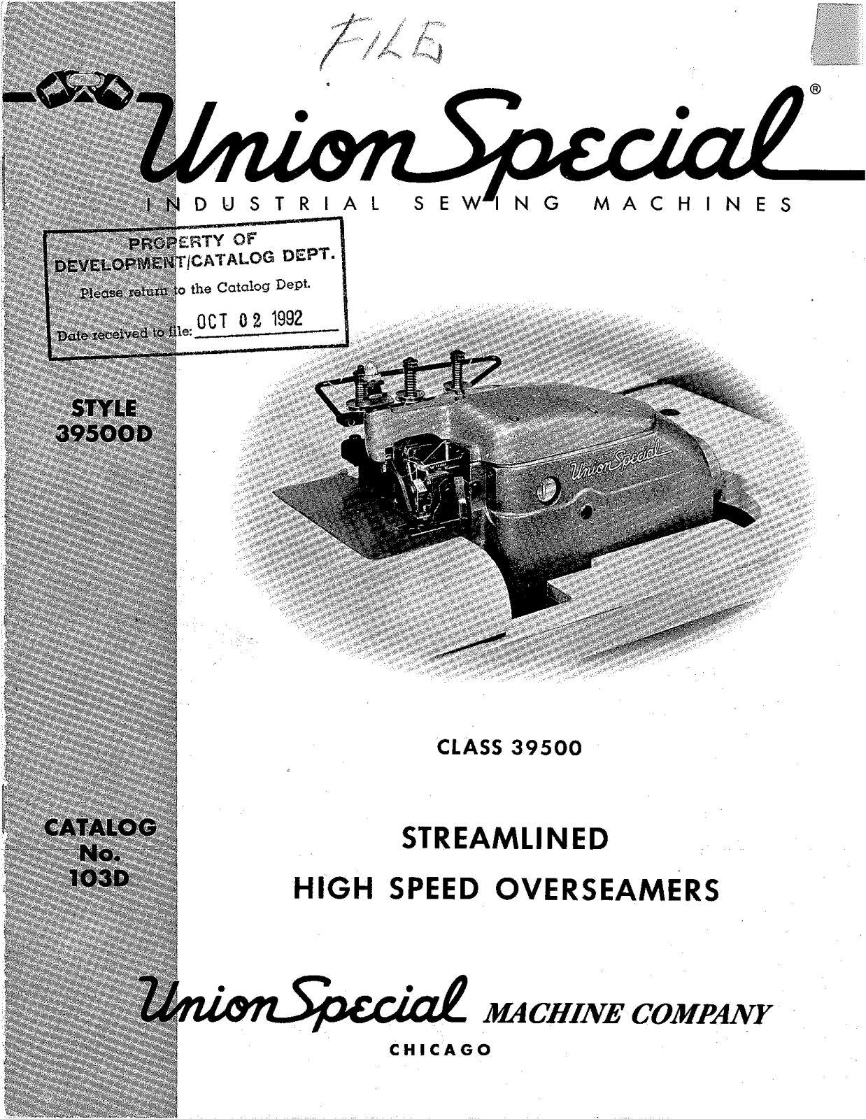 Union Special 39500D Parts List