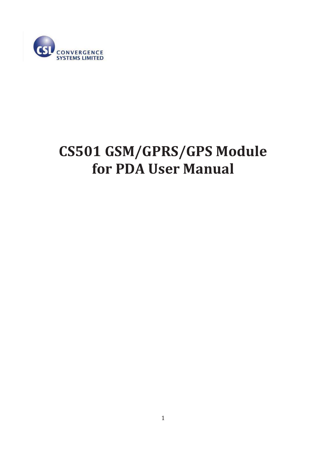 Convergence Systems CS501 Users Manual