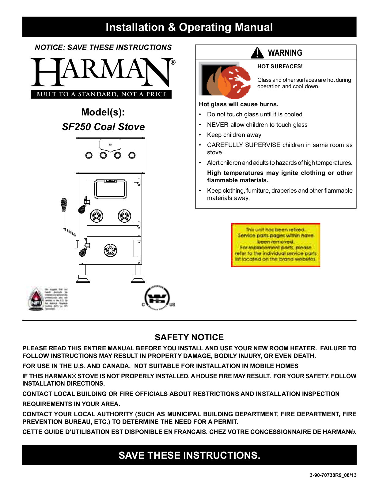 Harman SF250 Owner's Manual