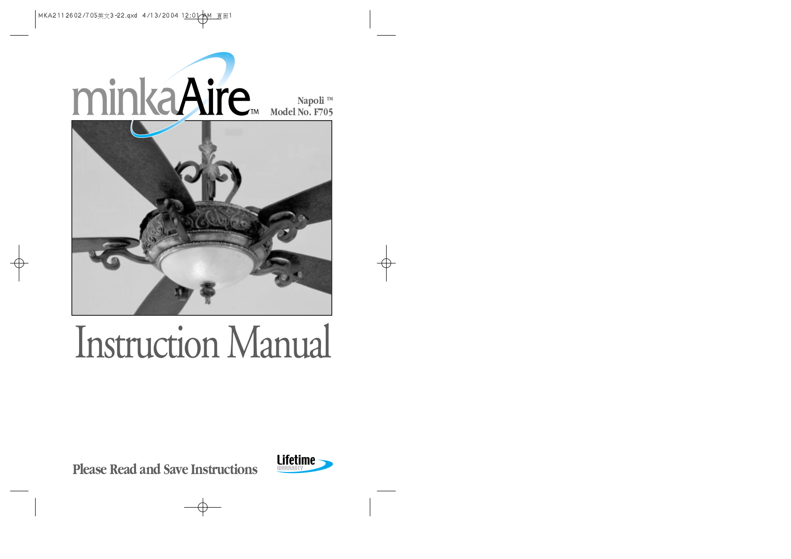 Minka Group F705-STW User Manual