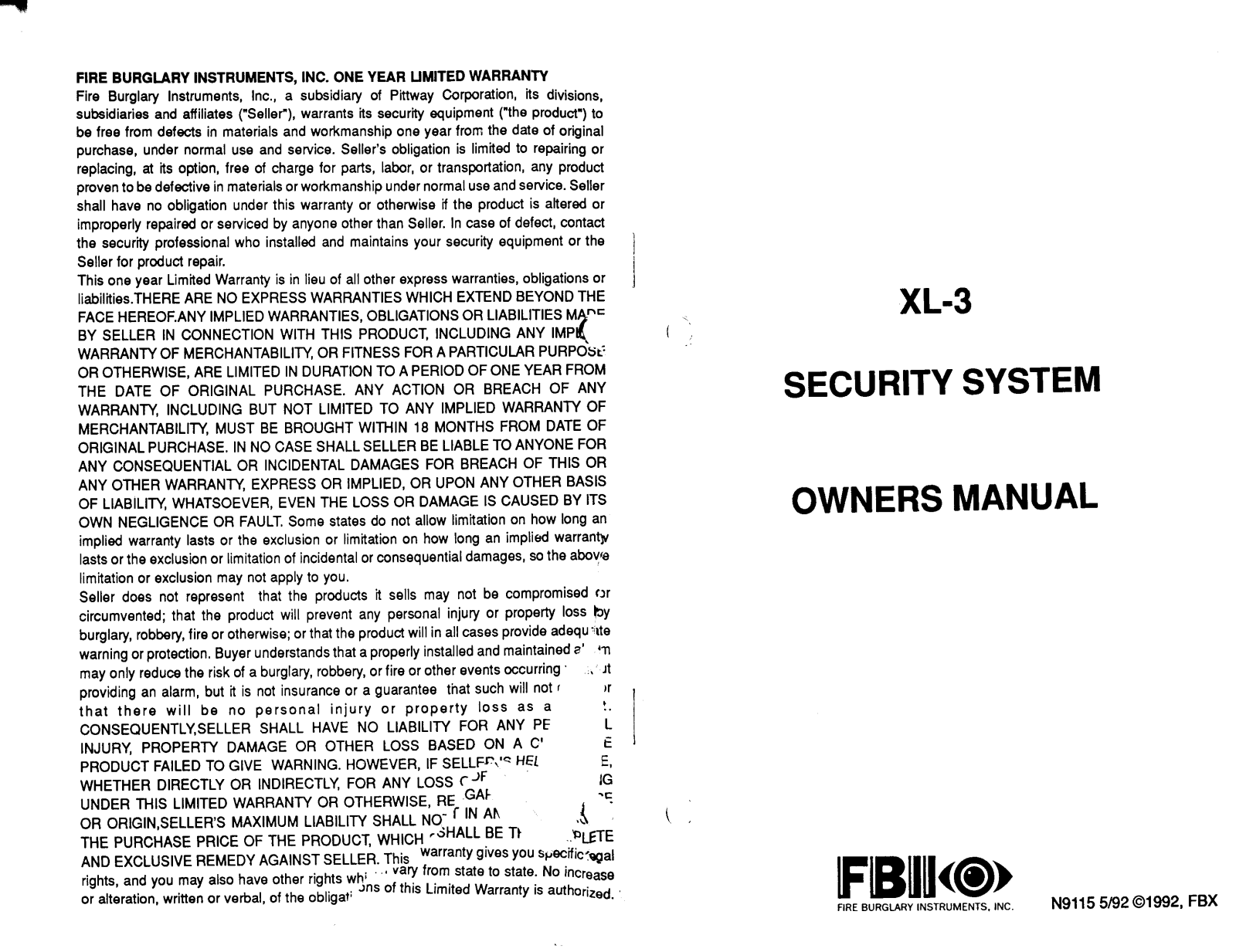 Fbii XL-3 User Manual