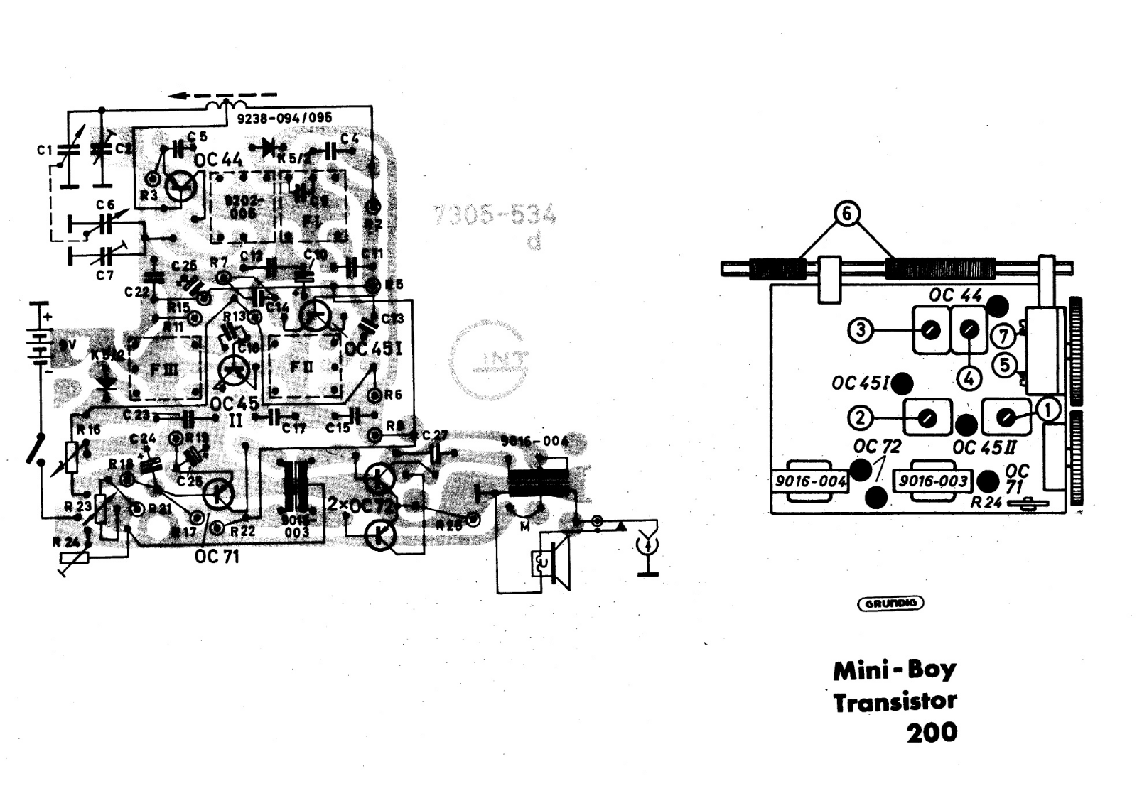 Grundig mini boy   200 pcb schematic