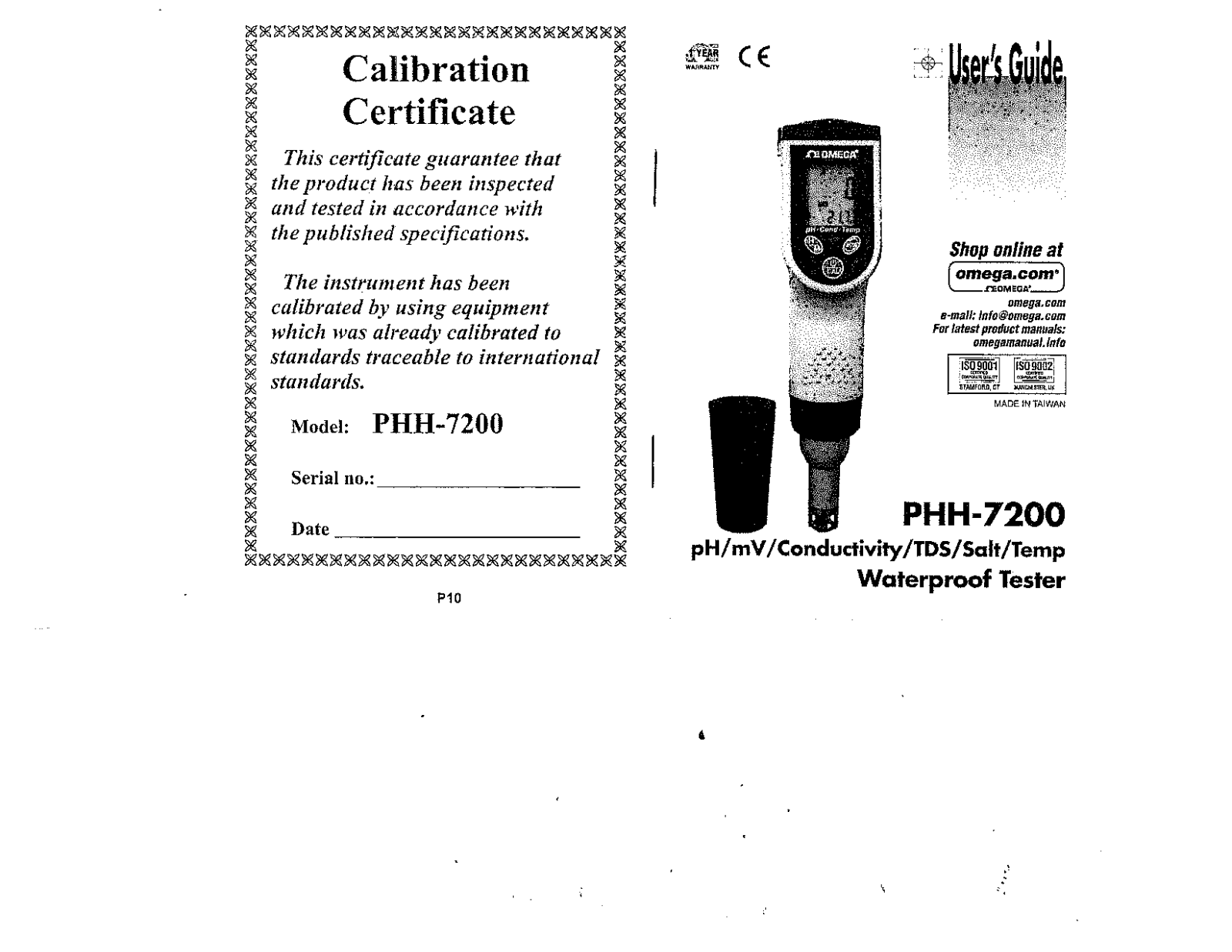 Omega PHH-7200 User guide - ManualMachine.com