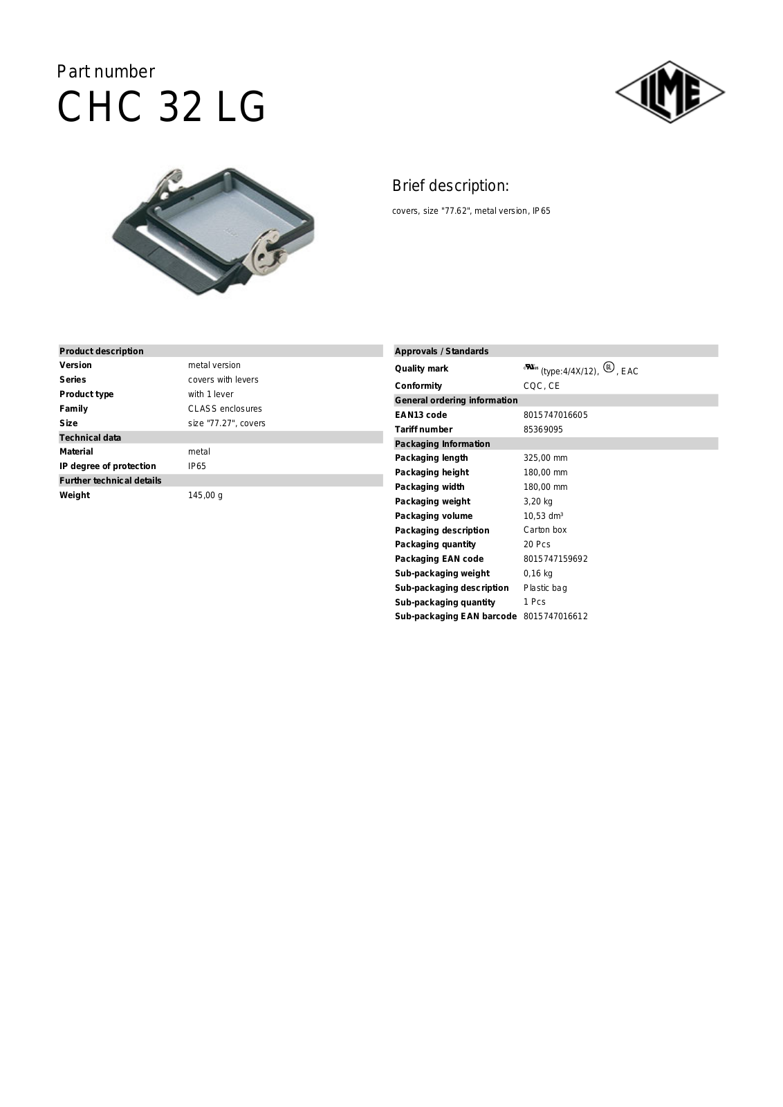 ILME CHC-32LG Data Sheet