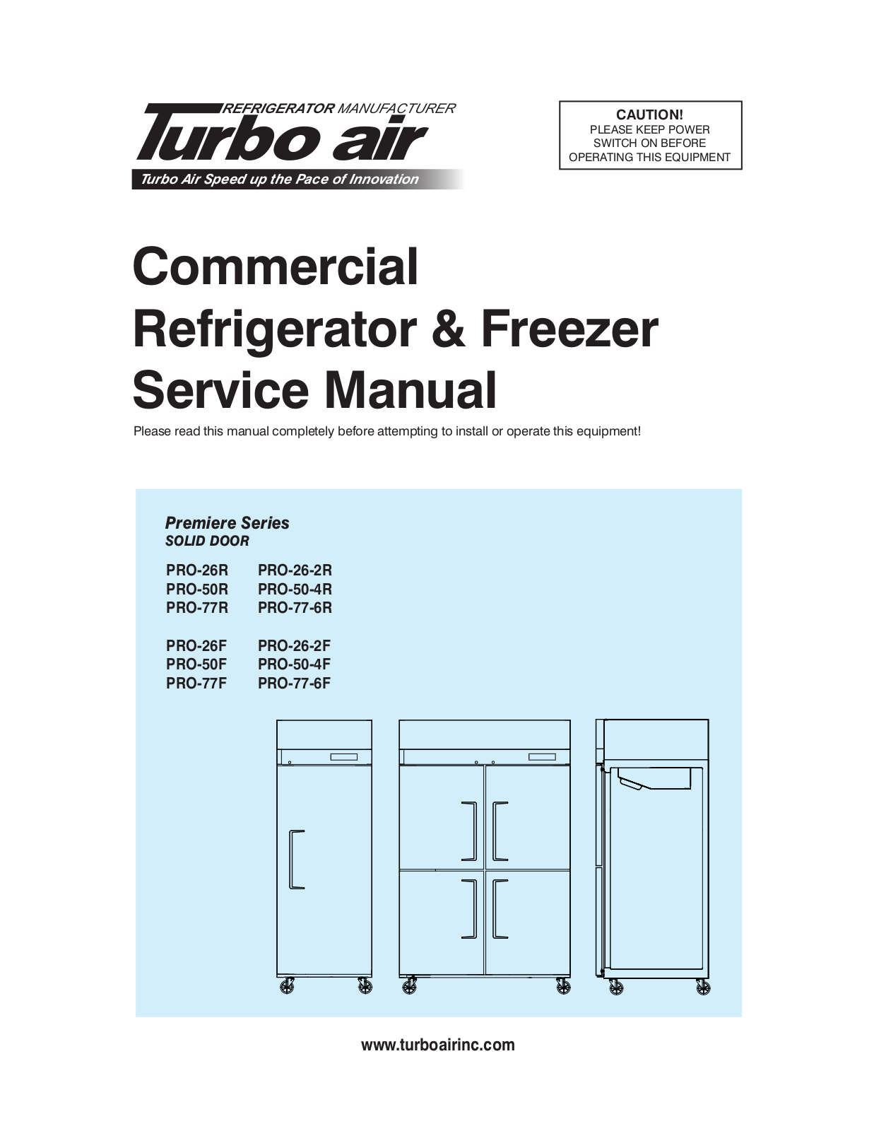 Turbo Air PRO-26F Operators Manual