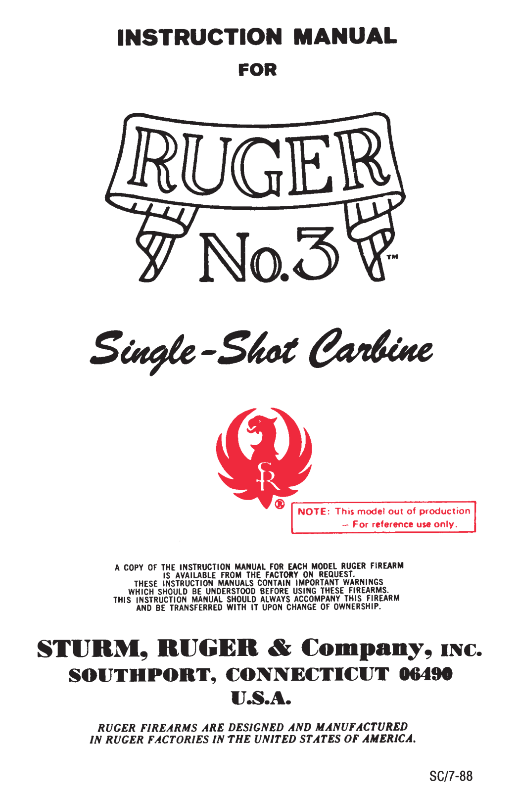 ruger no3 User Guide