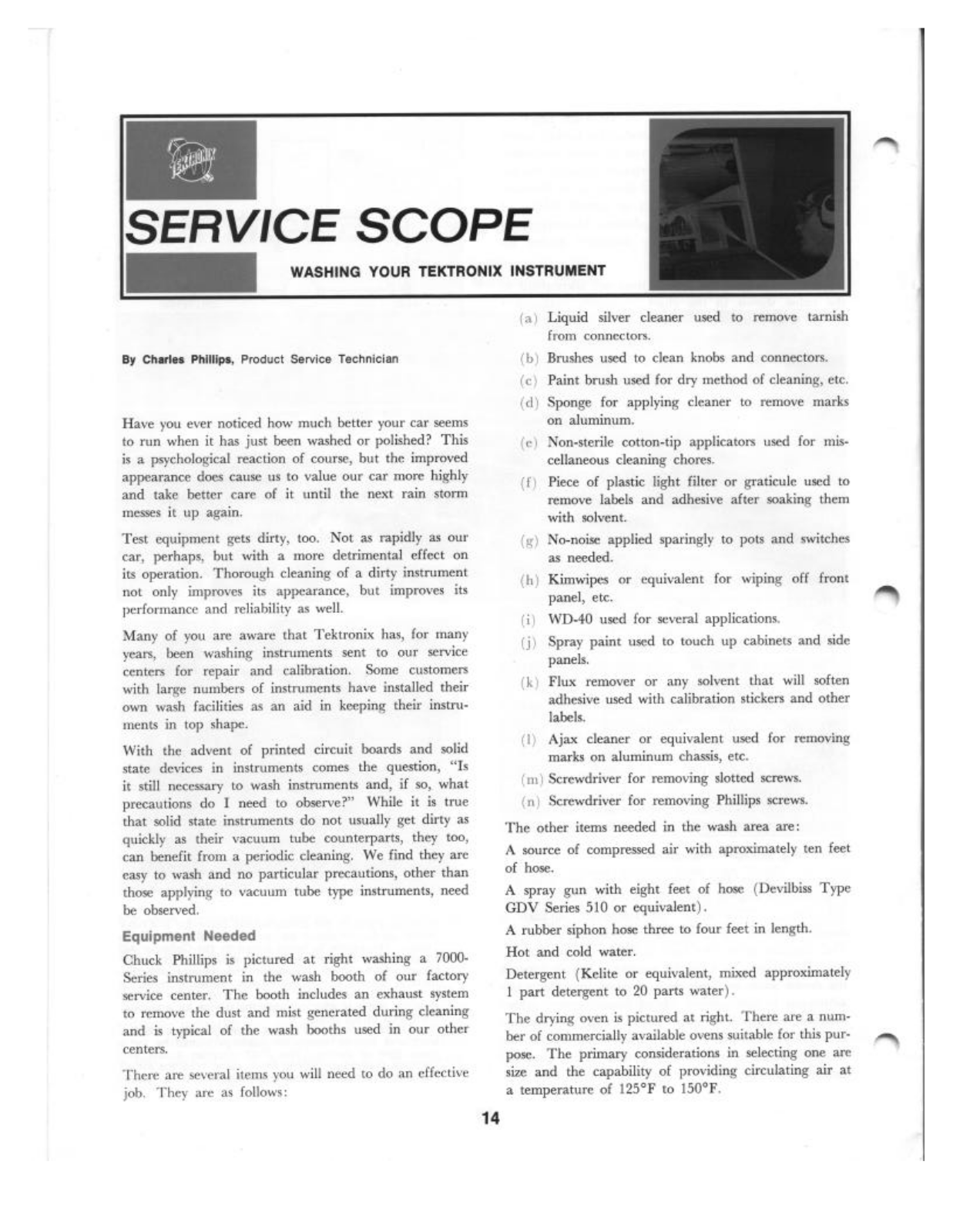 Tektronix Washing your tektronix instruments Service manual