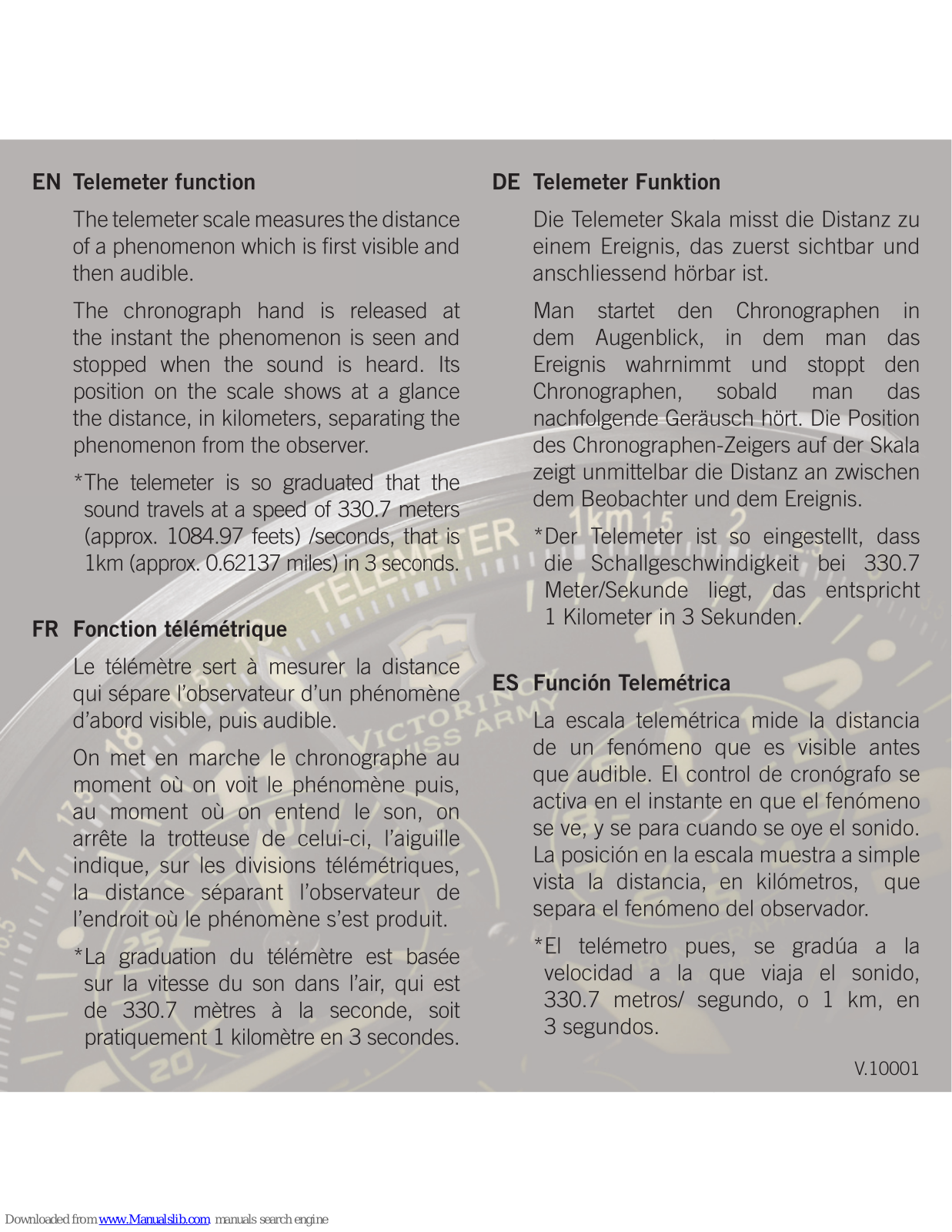 Victorinox TELEMETER User Manual