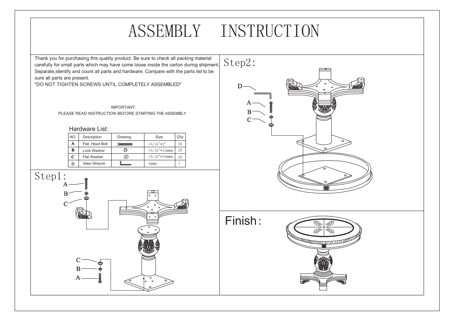 Astoria Grand AHSU1437 Installation & Assembly - ManualMachine.com