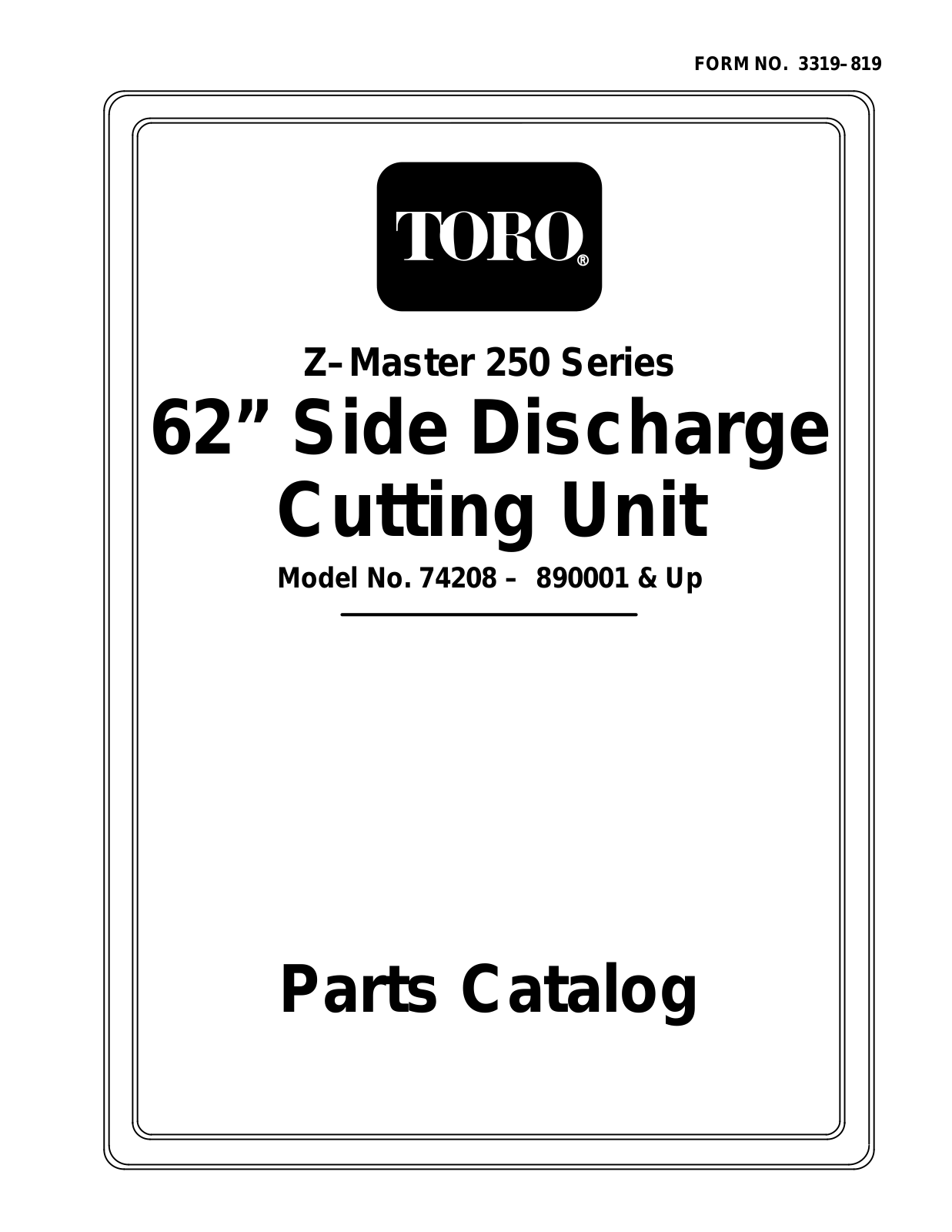 Toro 74208 Parts Catalogue