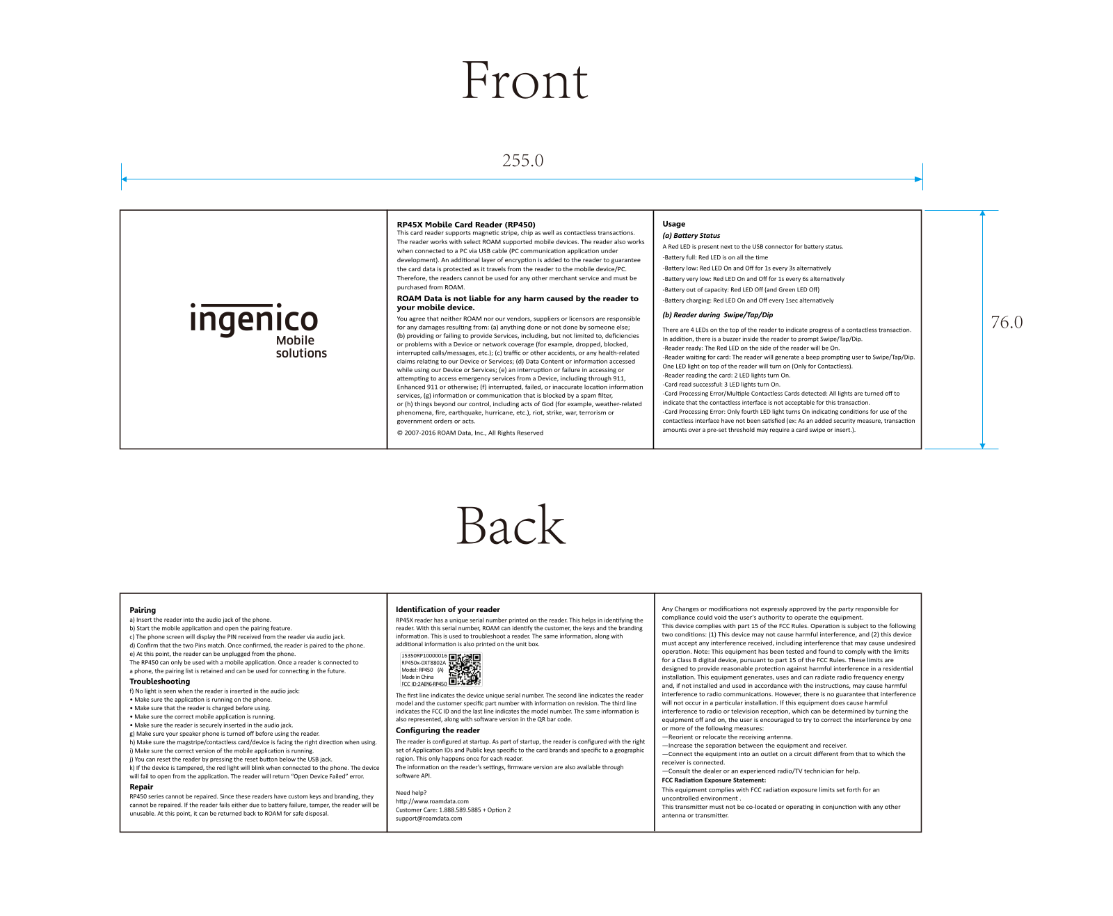 INGENICO RP450 Users Manual