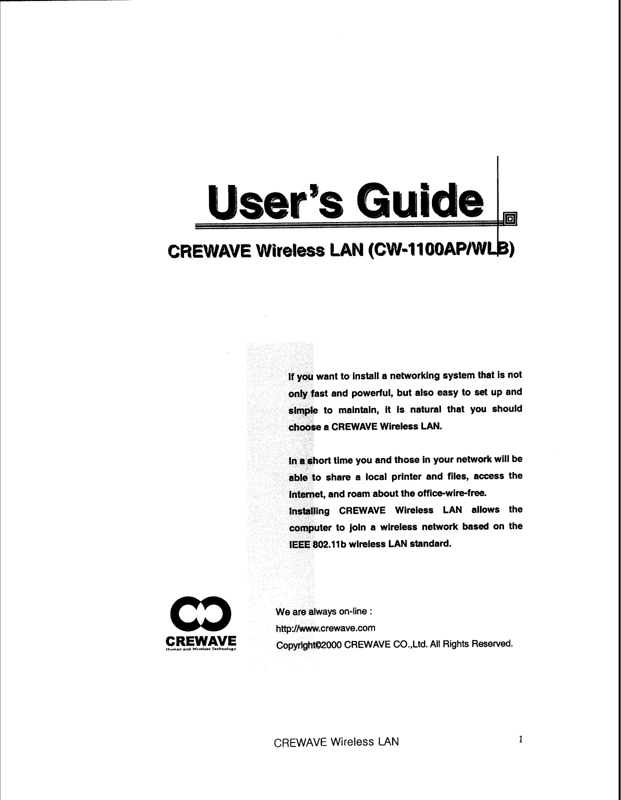 Crewave CW-1100WLB User Manual