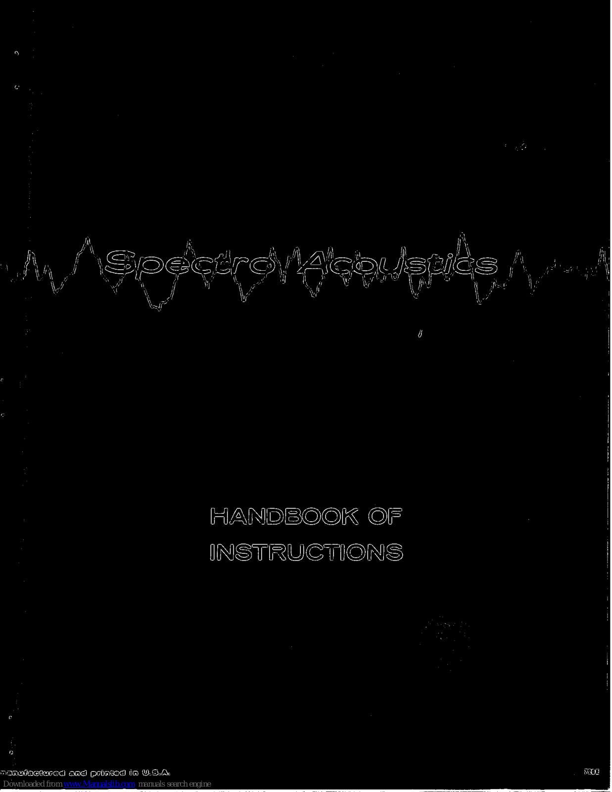 Spectro Acoustics P-101 Handbook Of Instructions