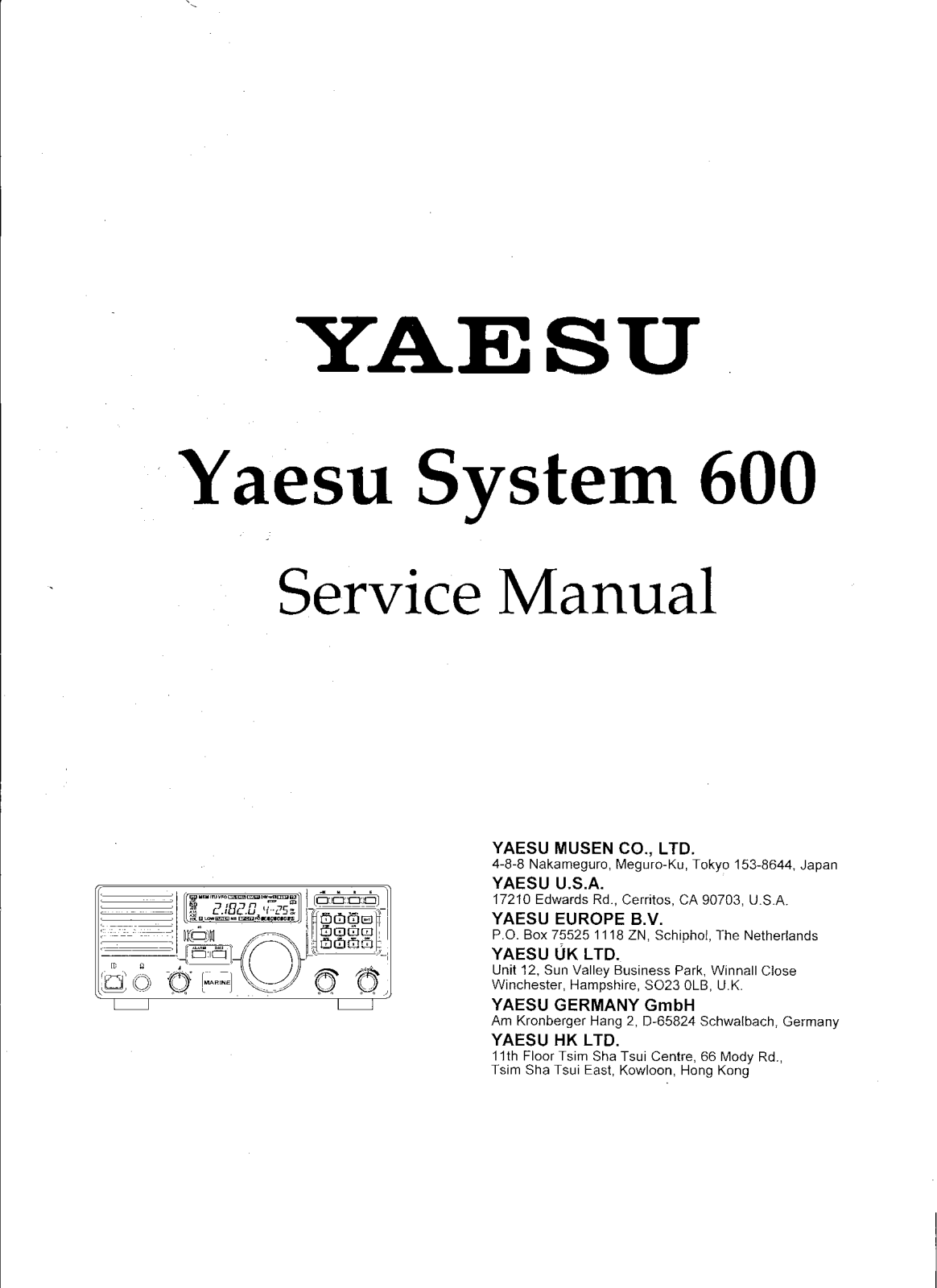 Yaesu 600 Service Manual