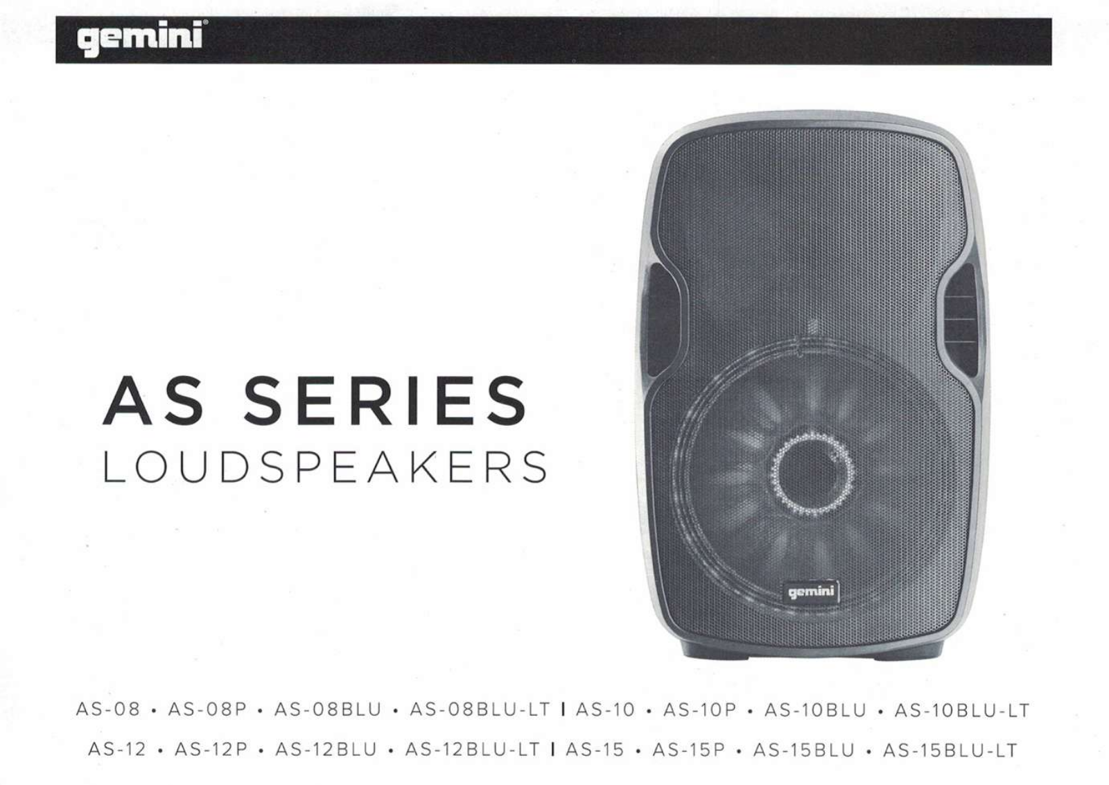 Gemini DJ AS-08, AS-08P, AS-08BLU, AS-08BLU-LT, AS-10 User manual