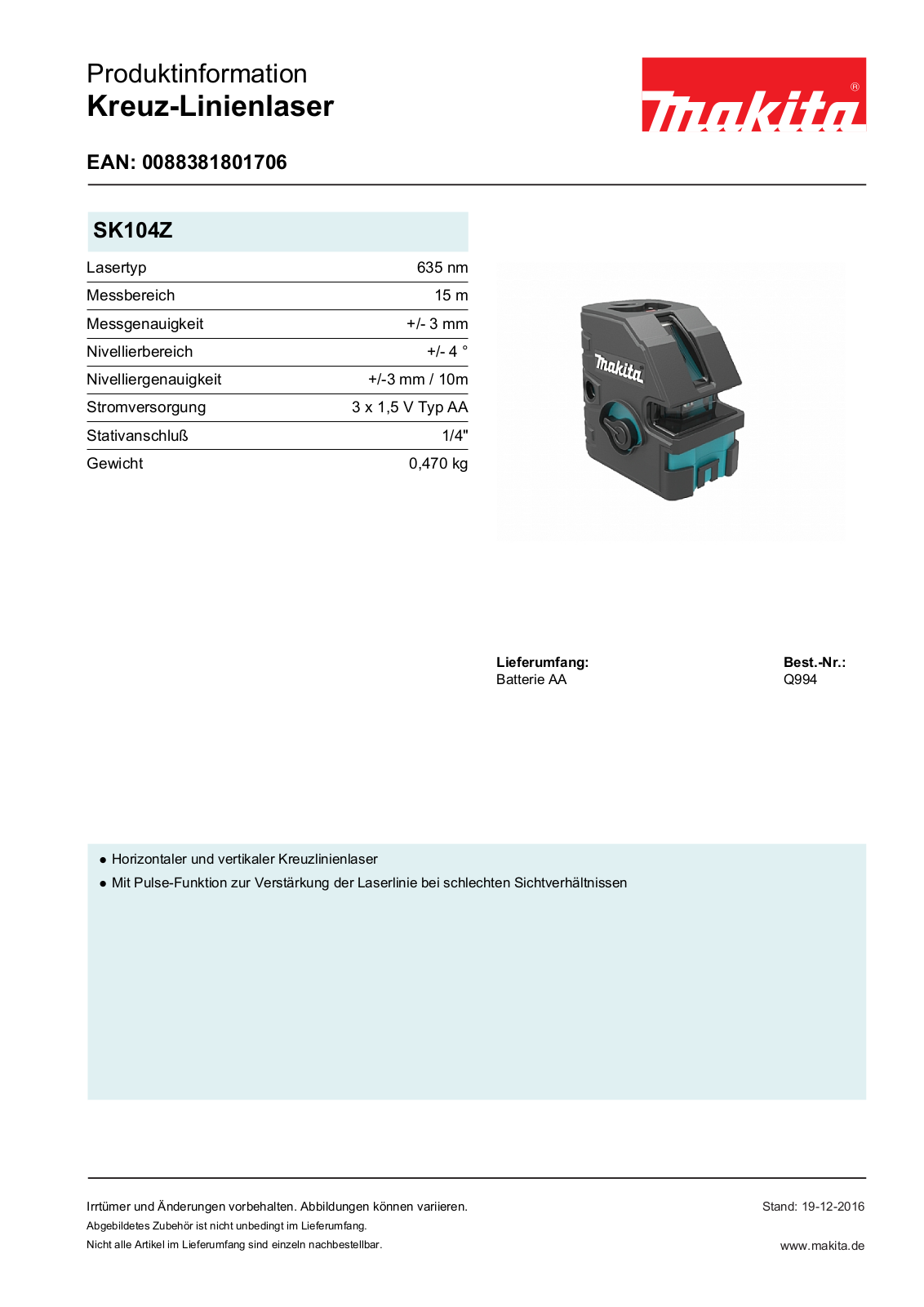 Makita SK104Z Service Manual