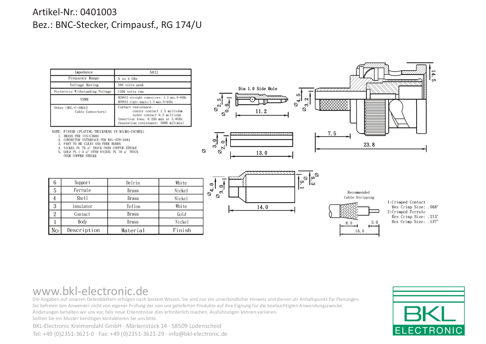 BKL BKL 0401003 Datasheet - ManualMachine.com